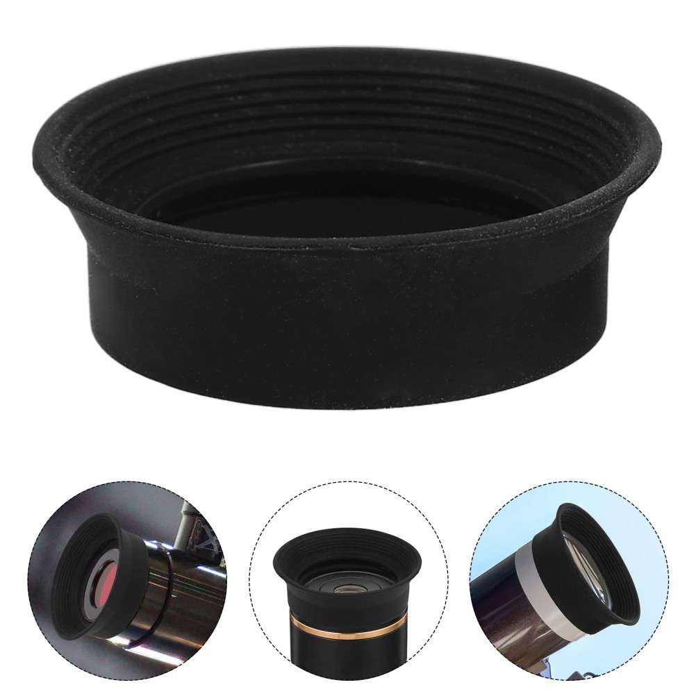 2Pcs Adjustable Rubber Telescope Eyepiece Guards Black Durable Light Filter