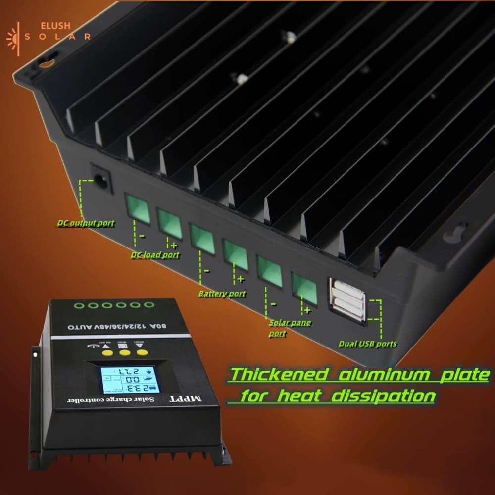 100A MPPT Solar Charge Controller LCD Display Battery Intelligent Regulator US