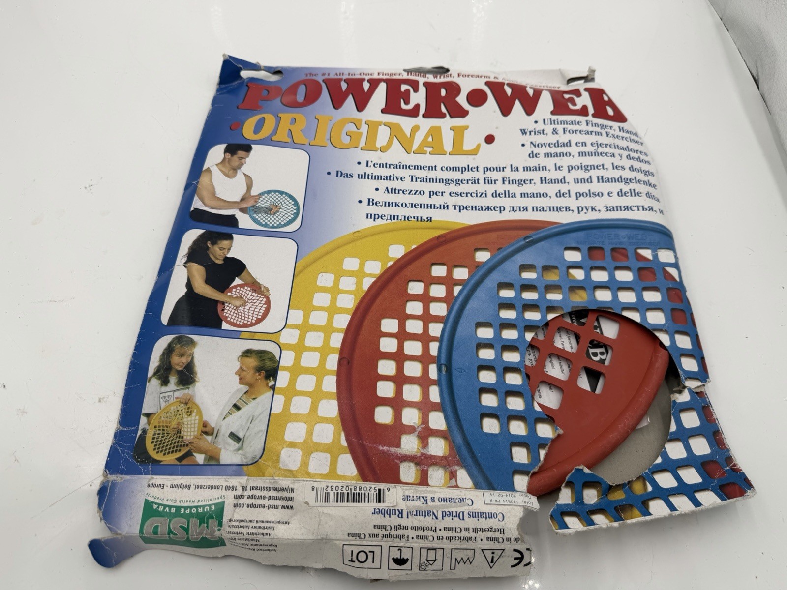 Power Web Original 14" Red Medium Finger Hand Wrist Forearm Exerciser NEW Rubber