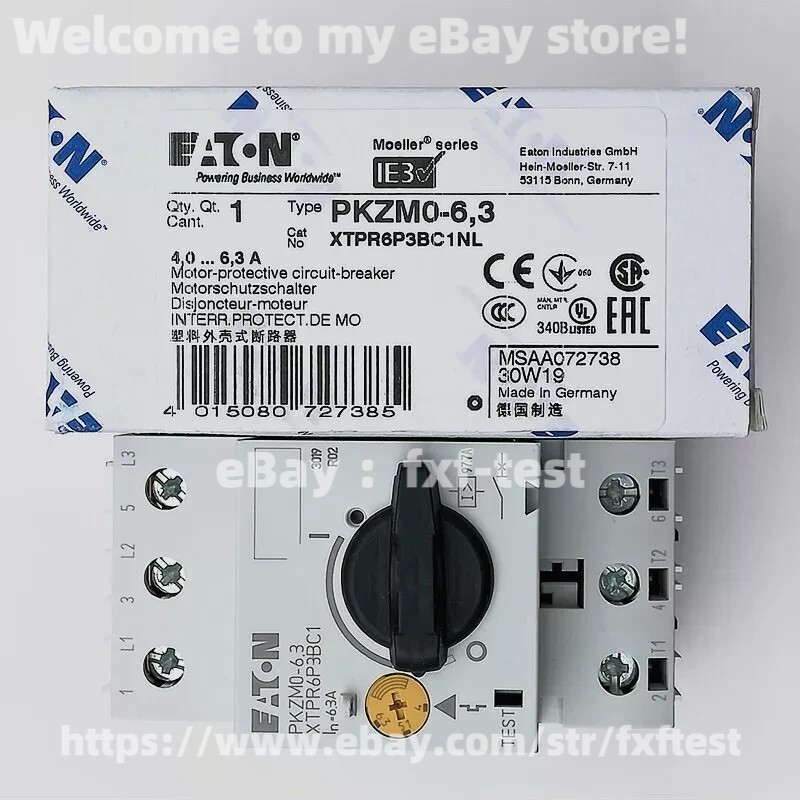 New EATON MOELLER PKZM0-6.3 Circuit Breaker PKZM06,3 Quality assurance/fx
