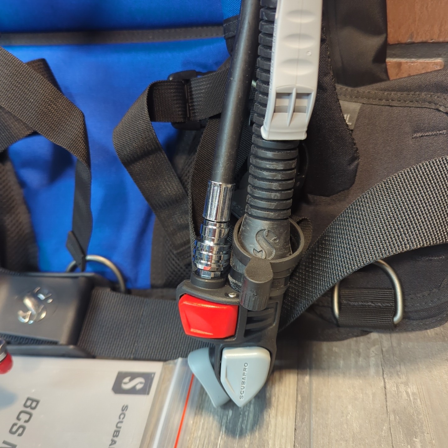 SCUBAPRO Litehawk Diving BCD w/BPI (Black/Blue) Back Inflated Lightweight