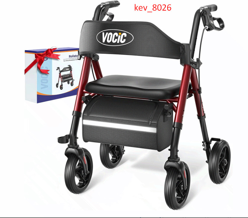 Walkers for Seniors, Z21 Rollator Walker with Seat Supports 350lb, 8" Big Wheels