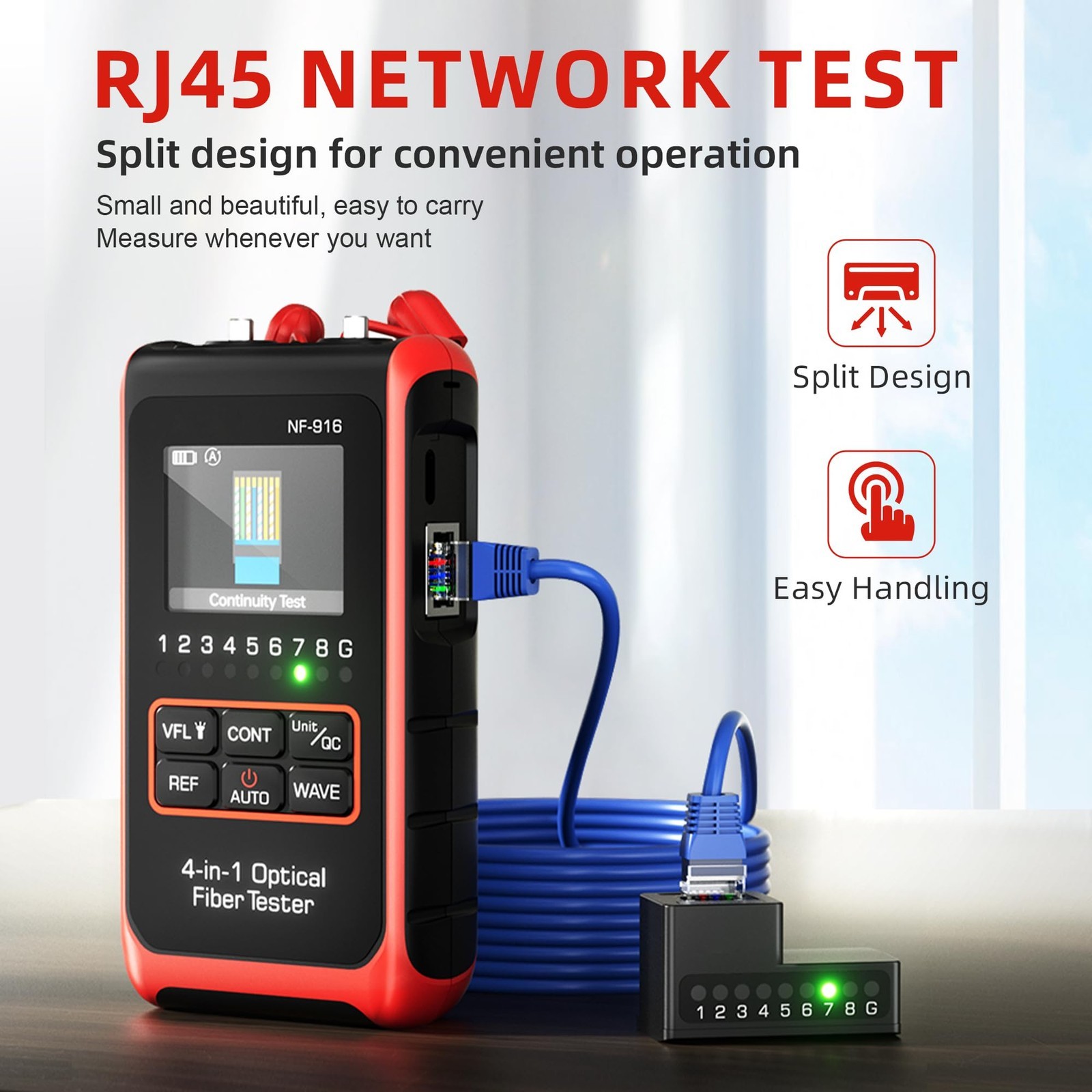 Fiber Optical Power Meter Wavelength Network Cable Tester LAN Wiring Diagnostics