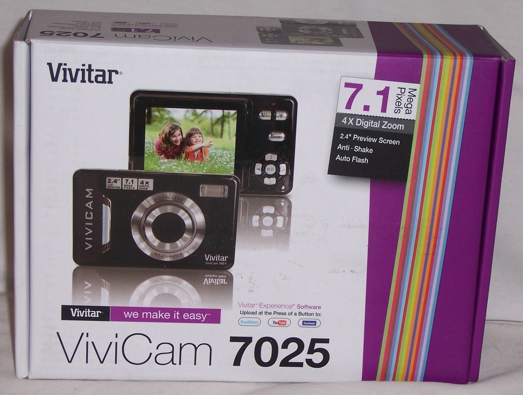 Vivitar ViviCam 7025 Black Digital Camera 7.1 MP 4X Digital Zoom GREAT GIFT