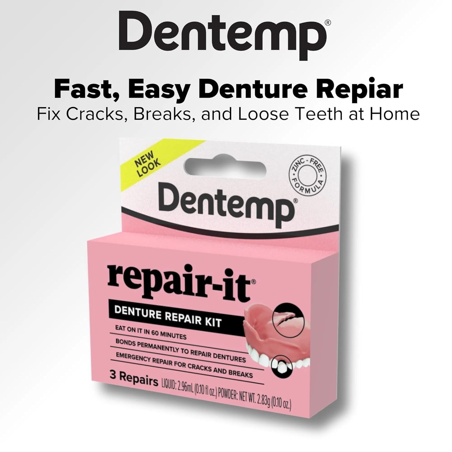 Repair-It Advanced Formula Denture Repair Kit - Fix Broken Teeth with Ease