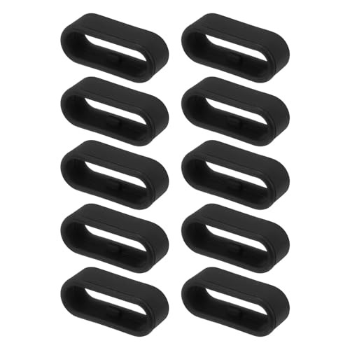 Watch Band Strap Loops Silicone Replacement Fastener Rings Silicone 18mm Black