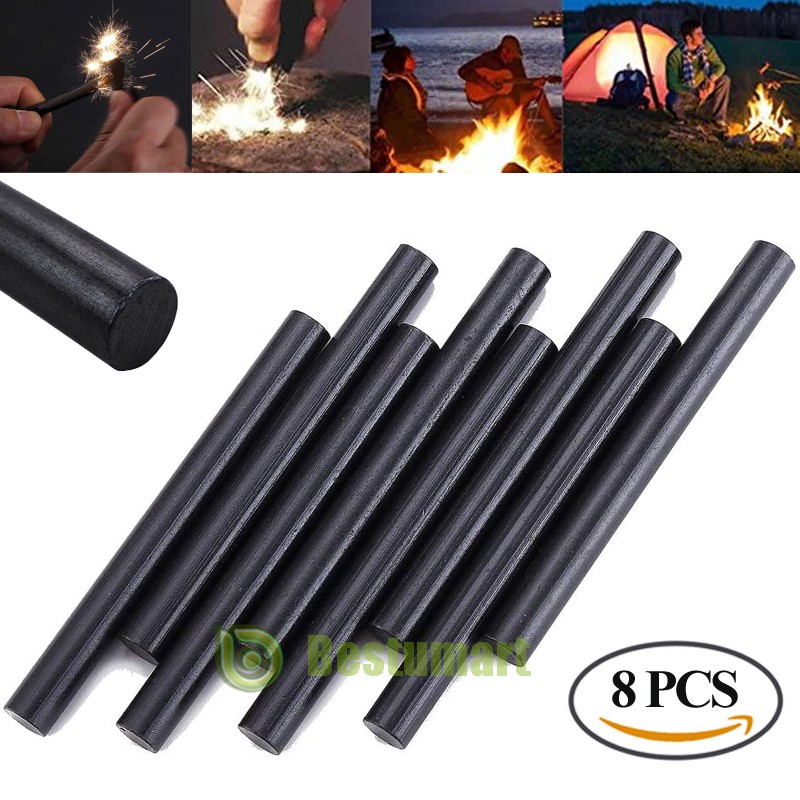 8Pcs Ferrocerium 5/16" Flint Fire Starter Survival Magnesium Rod kits lighter A+