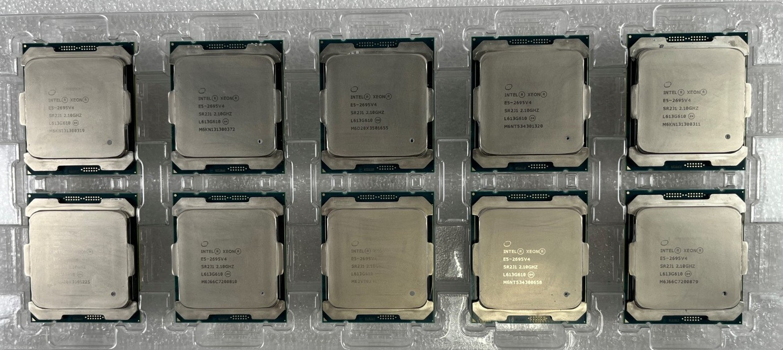 LOT OF 10 X INTEL SR2J1 E5-2695 V4 2.1 GHZ 18 CORE 45MB 120W LOT OF 10 SR2J1