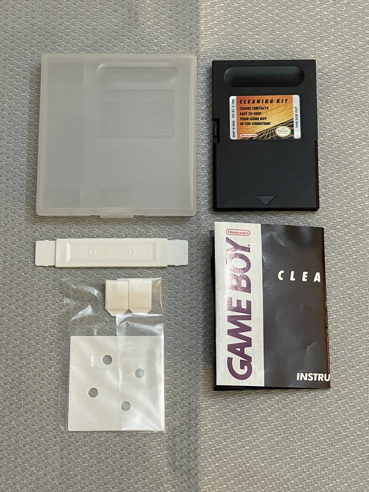 Official Nintendo Gameboy Cleaning Kit With Case Manual OEM FAST FREE SHIPPING!!