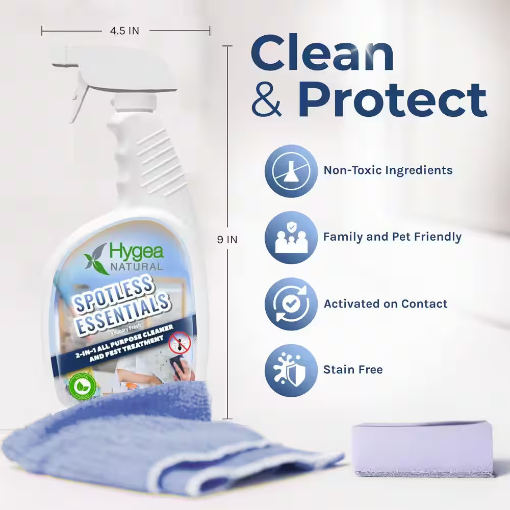 Mite & Bed Bug Spray & Surface Cleaner (Laundry Fresh) 24 Oz. Ready to Use Non T