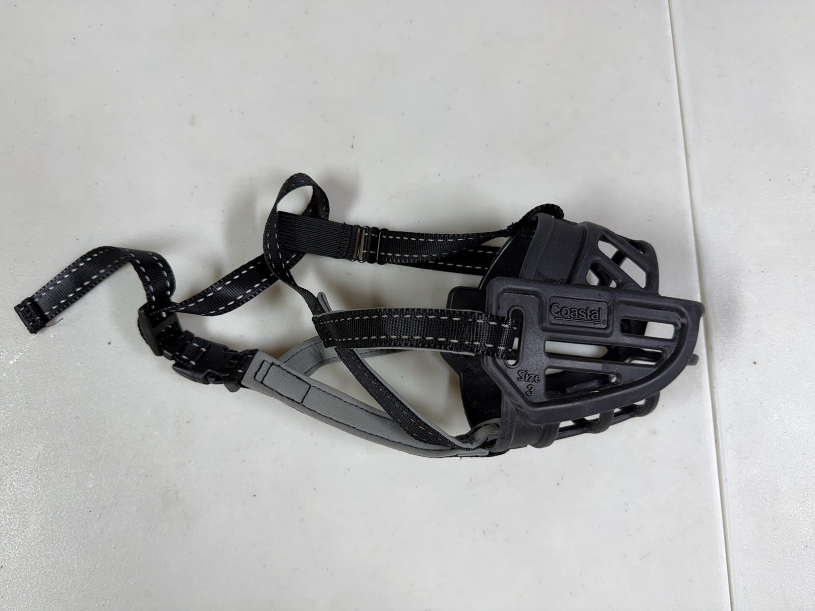 Coastal Plastic Dog Muzzle Black Adjustable Strap Size 3