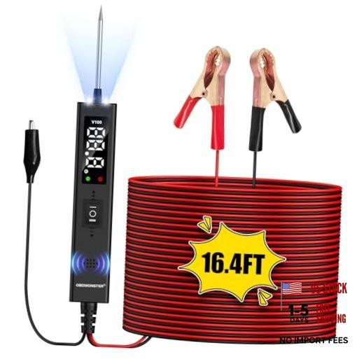 V100 Power Circuit Probe Tester,0-80V DC Test Light | Automotive V100-Black