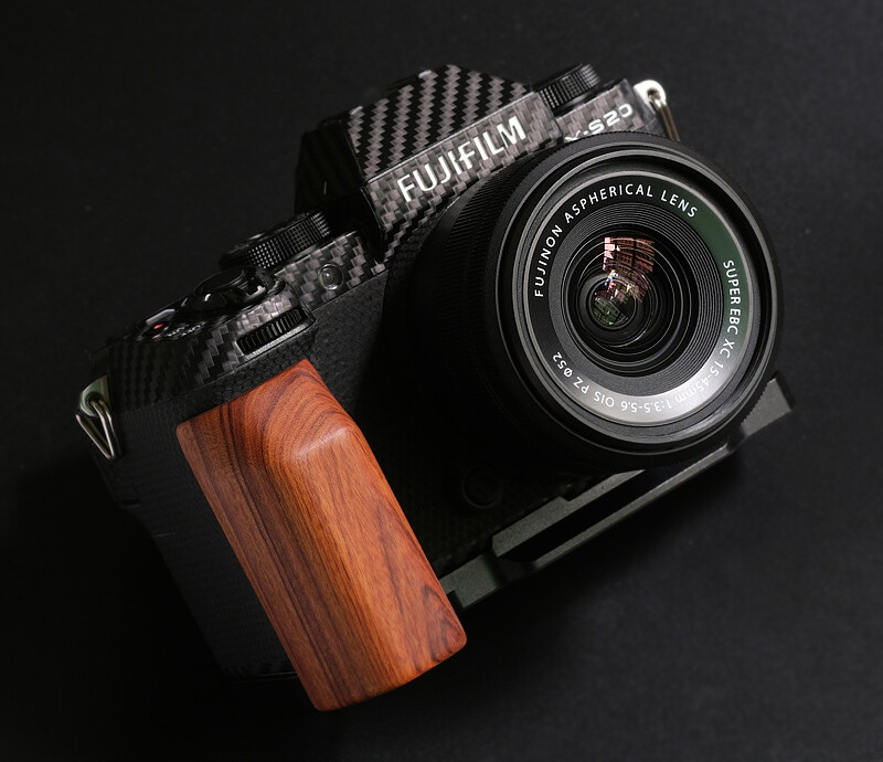 Handmade Wood Hand Grip Holder Handle for Fujifilm X-S20 XS20 Camera Baseplate