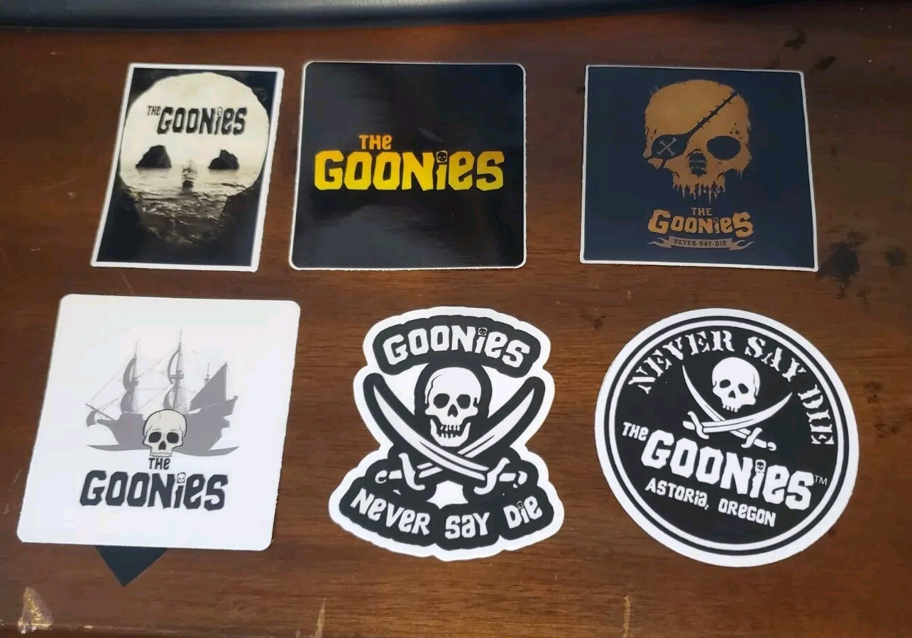 The Goonies ☠️ 🏴‍☠️ STICKERS 6 Pack LOT RETRO VINTAGE LOOKING 1980s