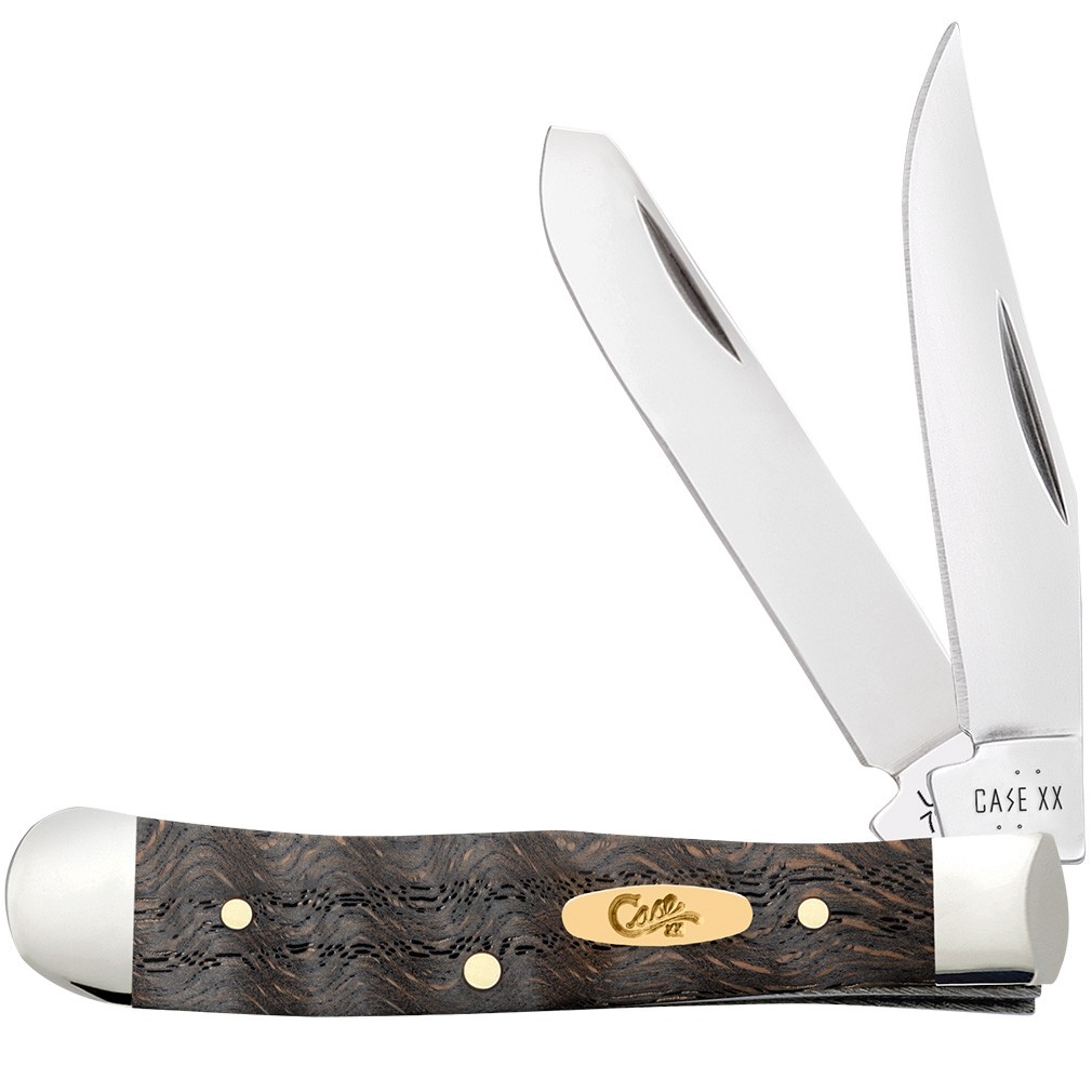 Case XX Knives Black Curly Oak Wood - Smooth Tiny Trapper 72154 SS