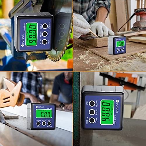 Digital Angle Finder LCD Digital Angle Gauge Waterproof Protractor Blue