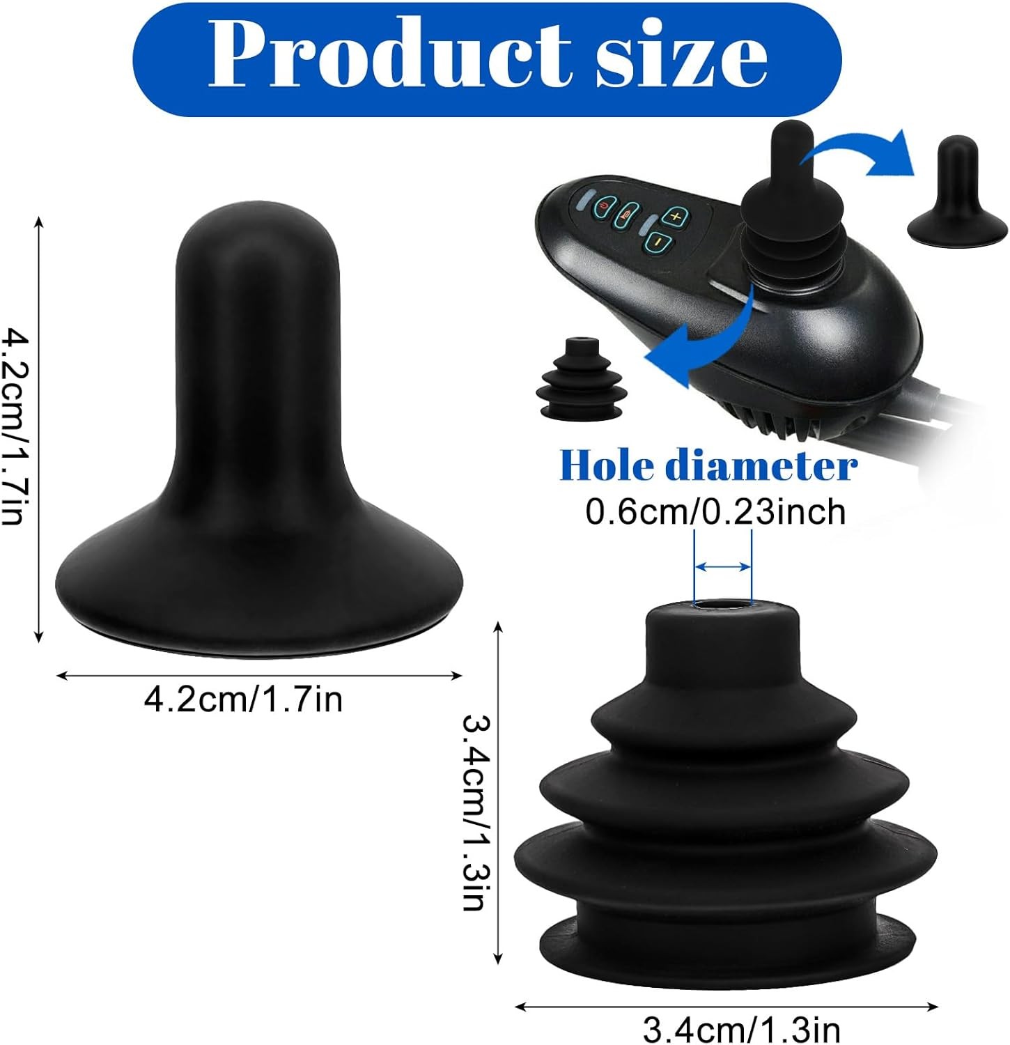 1 Set Controller Knob and Gaiter for Electric Wheelchairs, Universal Silicone Wh