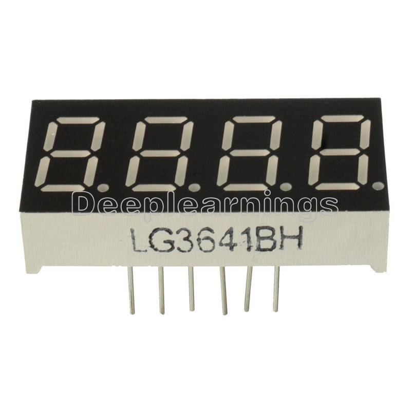 10Pcs 0.36 inch 7 Segment 4 Digit Common Cathode 0.36" RED LED digital display