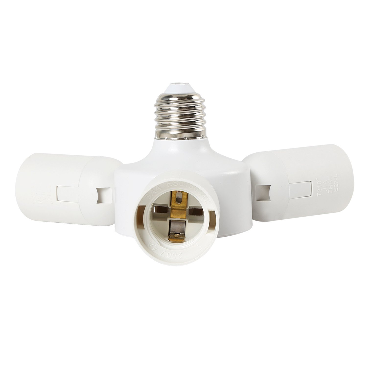 3 in 1 E27 Standard Medium Socket Splitter Converts 1 Socket to 3 Sockets