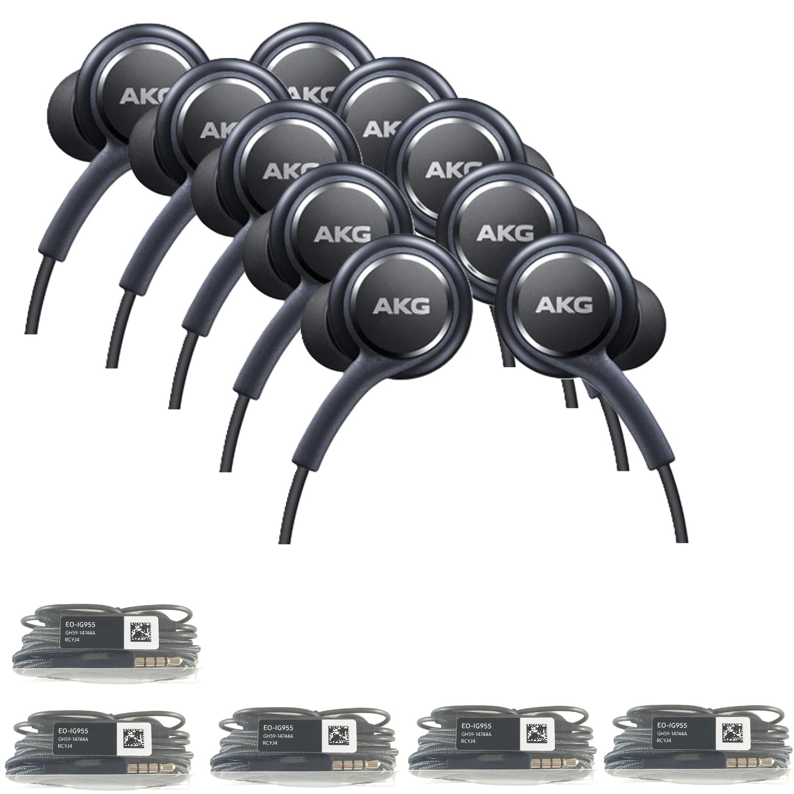 Samsung Wired Earbuds 5-Pack Galaxy, AKG Tuned in-Ear Headphones with Mic,