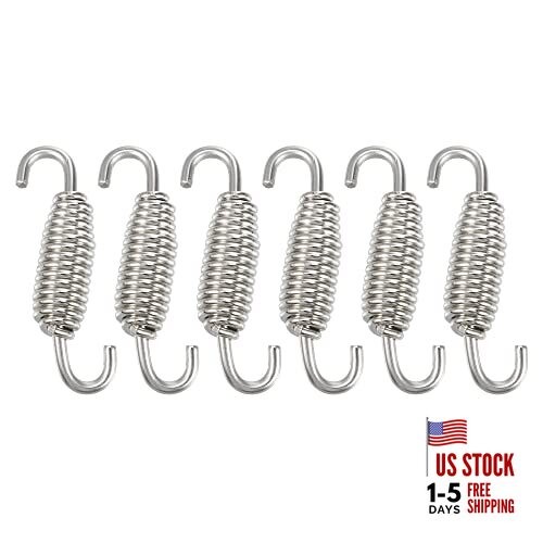 6 Pcs 55mm 2.17" Motorcycle Muffler Exhaust Pipe Spring Universal Stainless