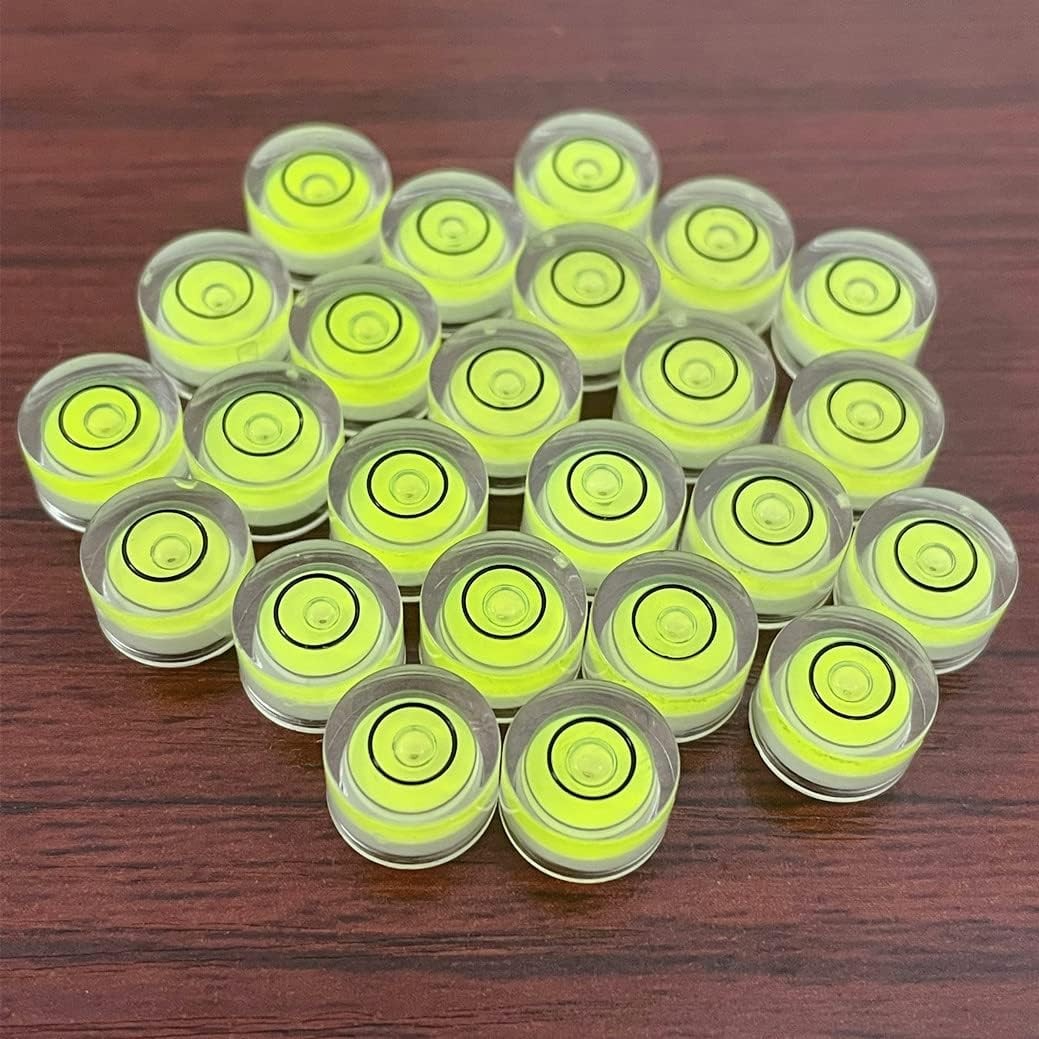 10pcs Mini Bullseye Bubble Levels 10x6mm Round Spirit Level Tool – Non-Adhesive