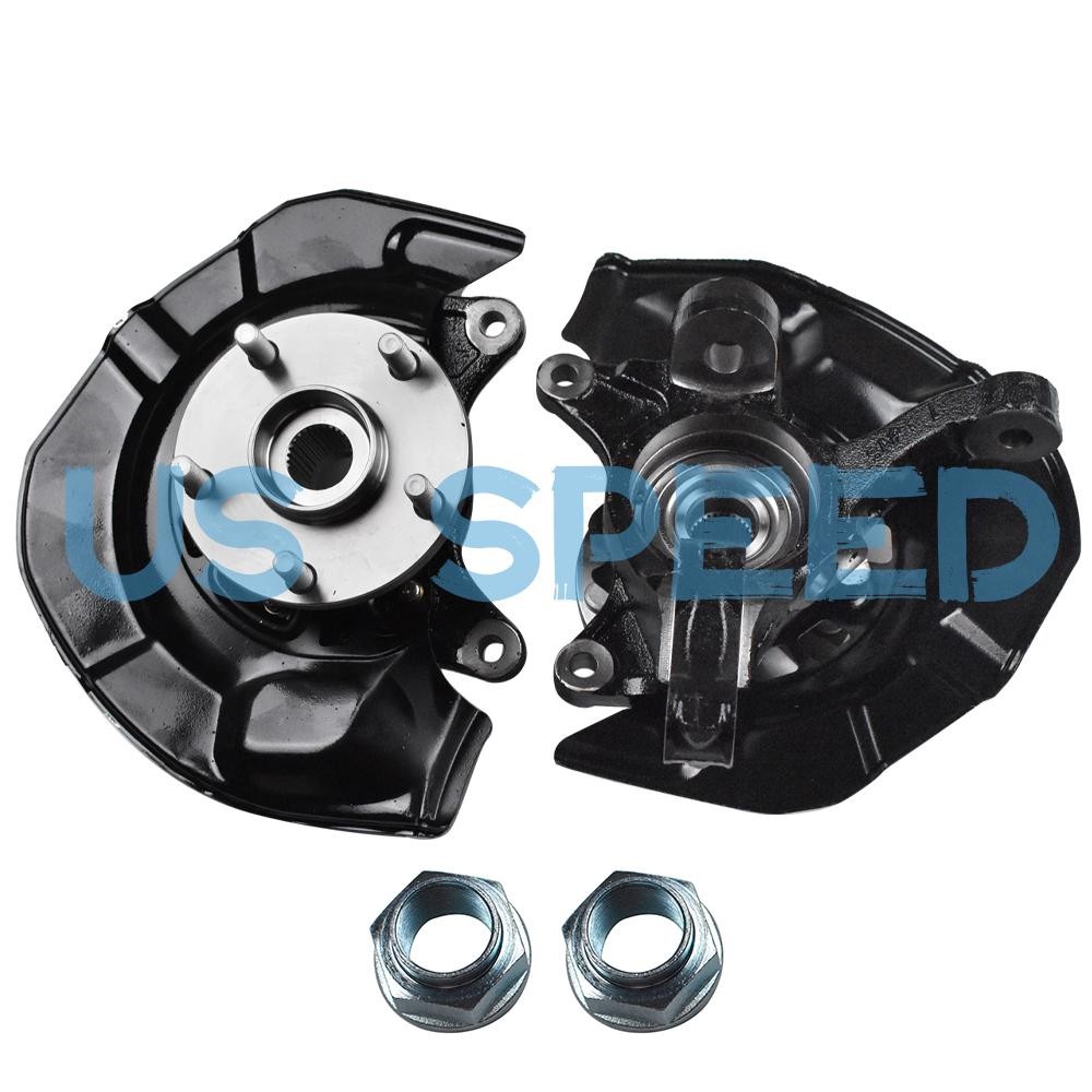 FWD Front Steering Knuckles +Wheel Hub Bearings for 2004 2005-2010 Toyota Sienna
