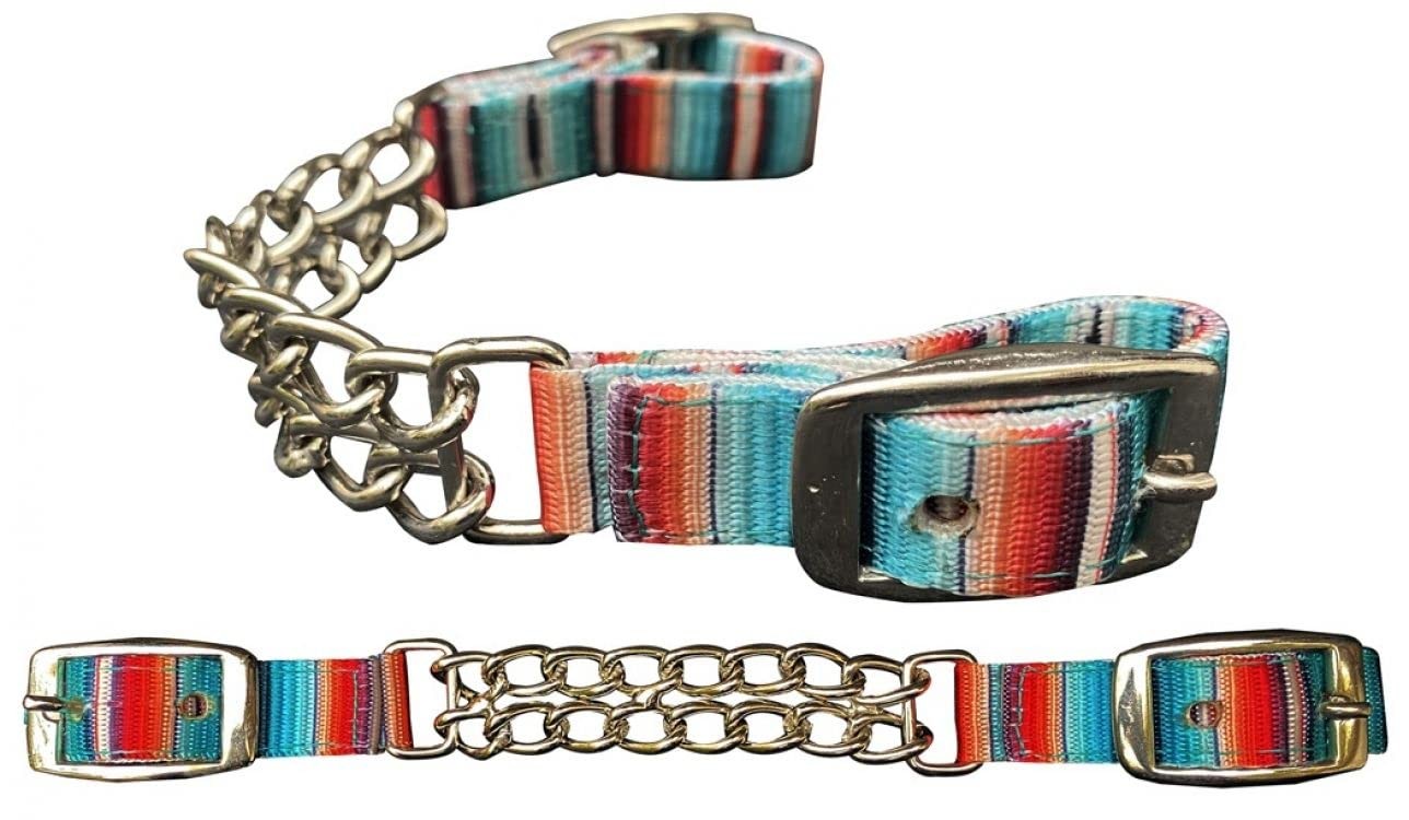 Showman Serape Southwest Print Double Chain Nylon Curb Strap