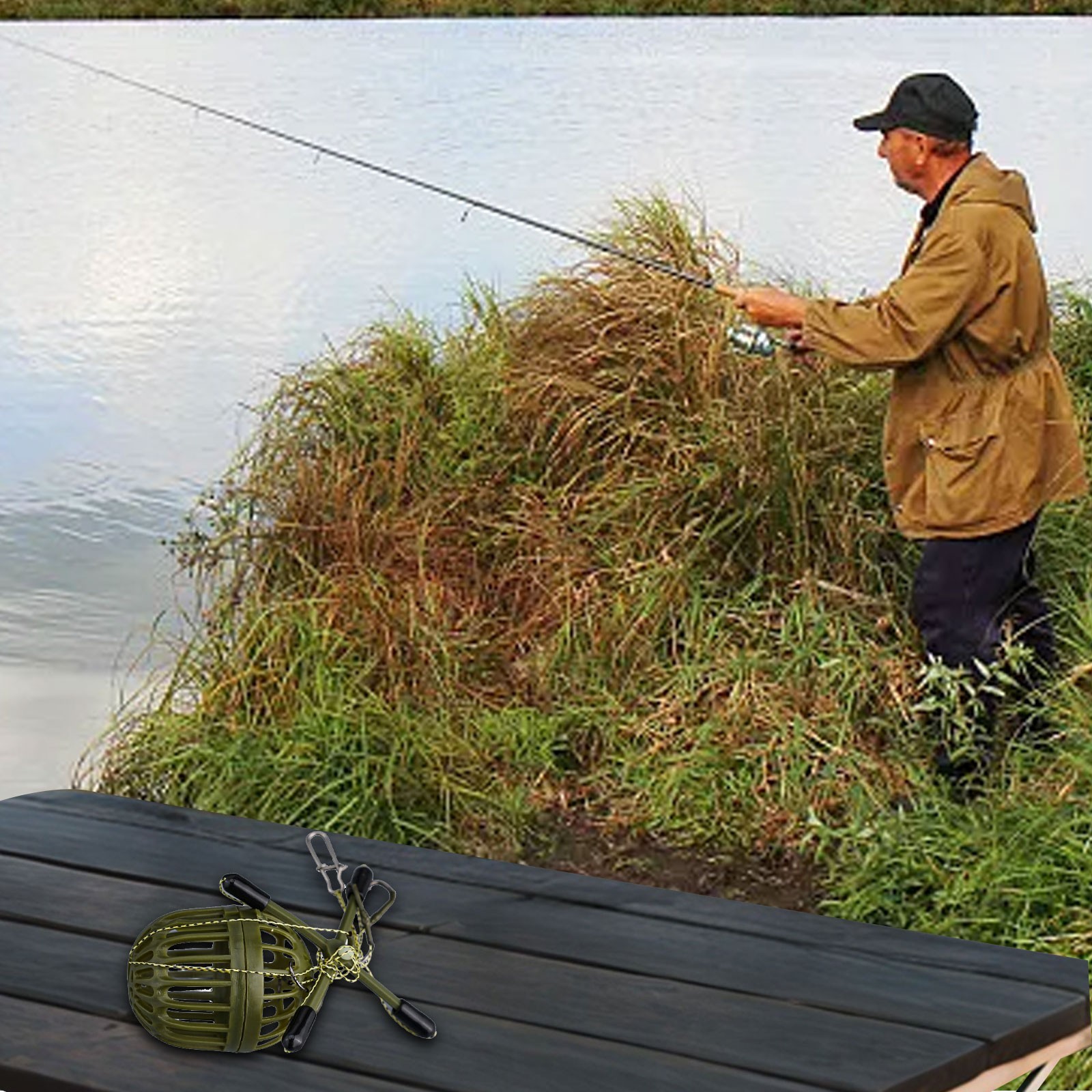 Fishhook Hook Rig Set Bait Feeder Fishing Feeder Holder Fishhook Feeder Tackle