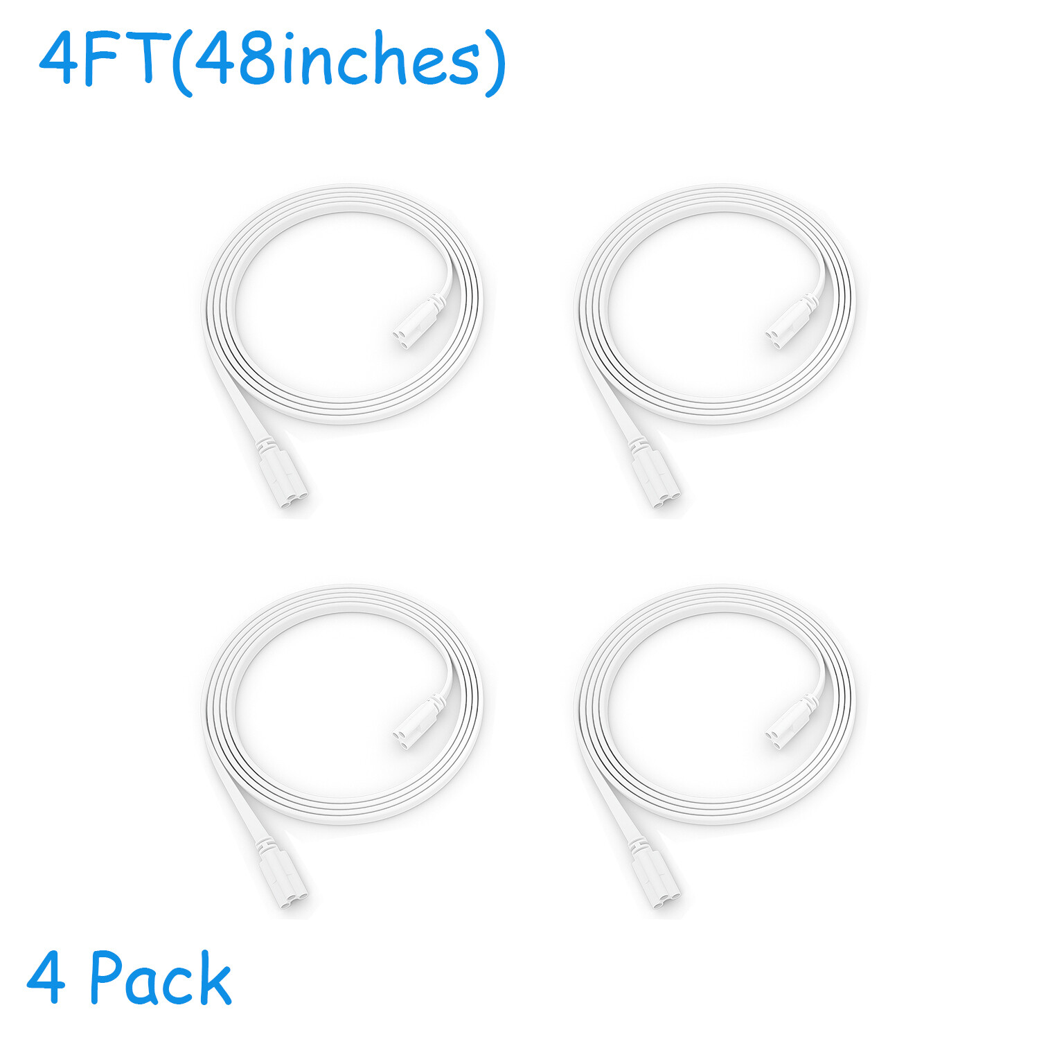 4~20pcs 4FT T8 T5 Connector Cable Cords Wire Extension 1.2m for LED Shop Lights
