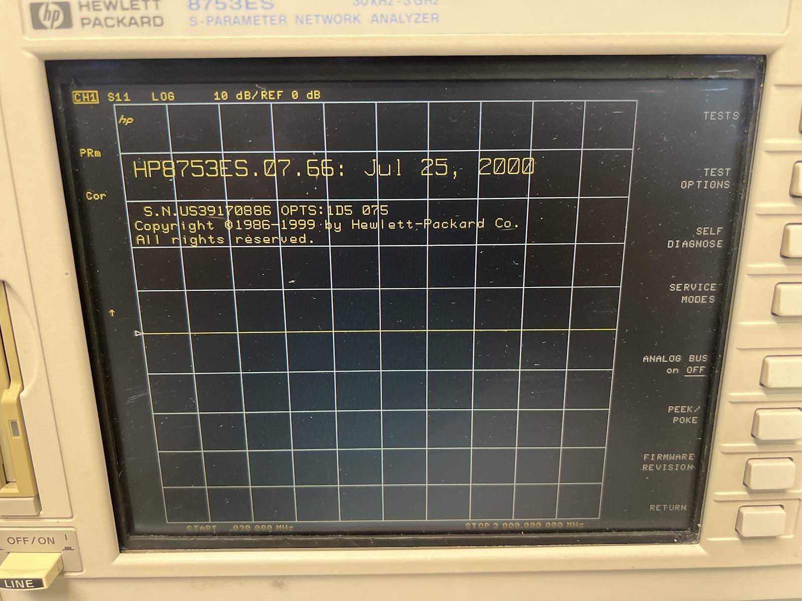 Agilent 8753ES S-Parameter Network Analyzer With Options 1D5 and 075 - Fair