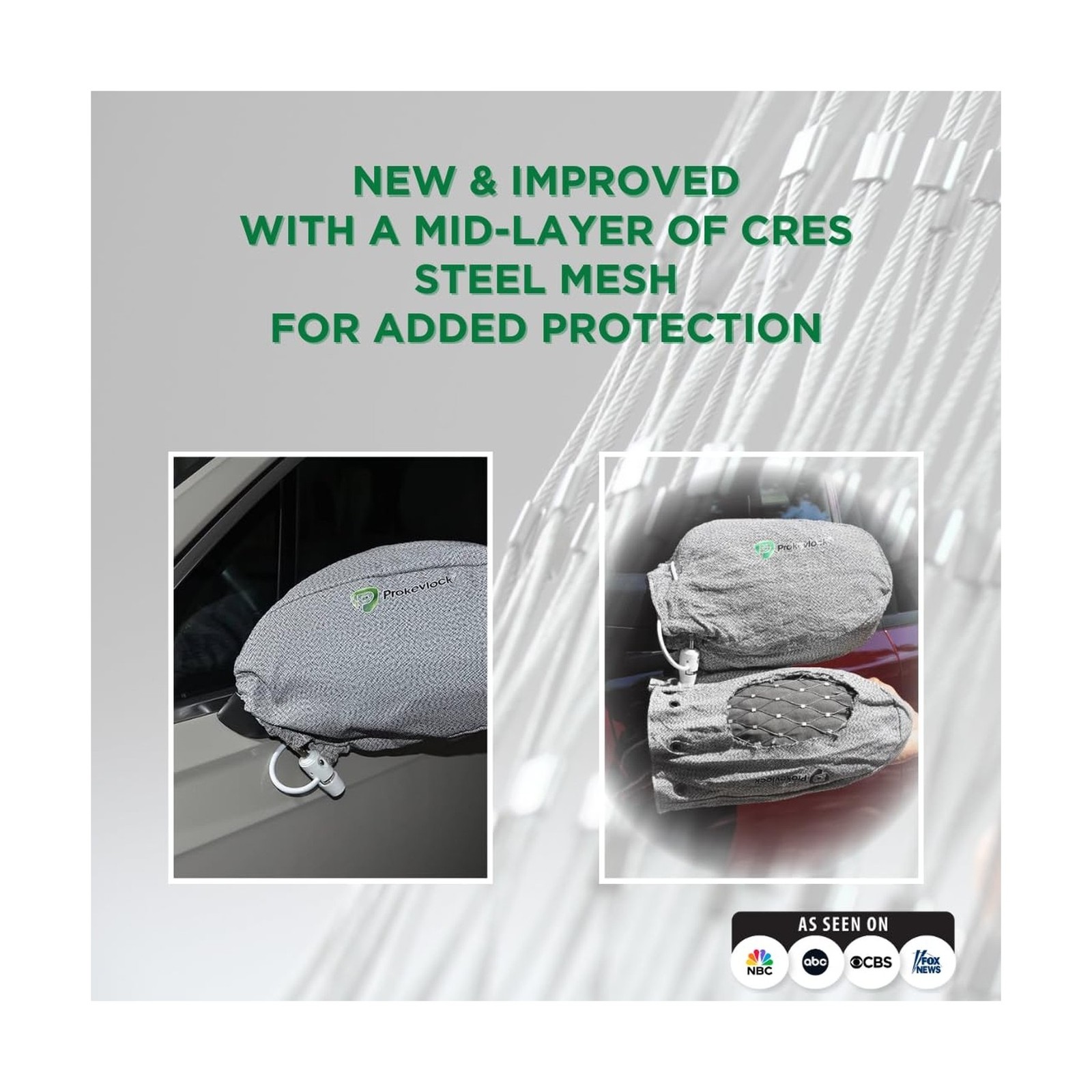New & Improved ProKevLock Vehicle Side Mirror Covers Set with Anti-Theft Lock...