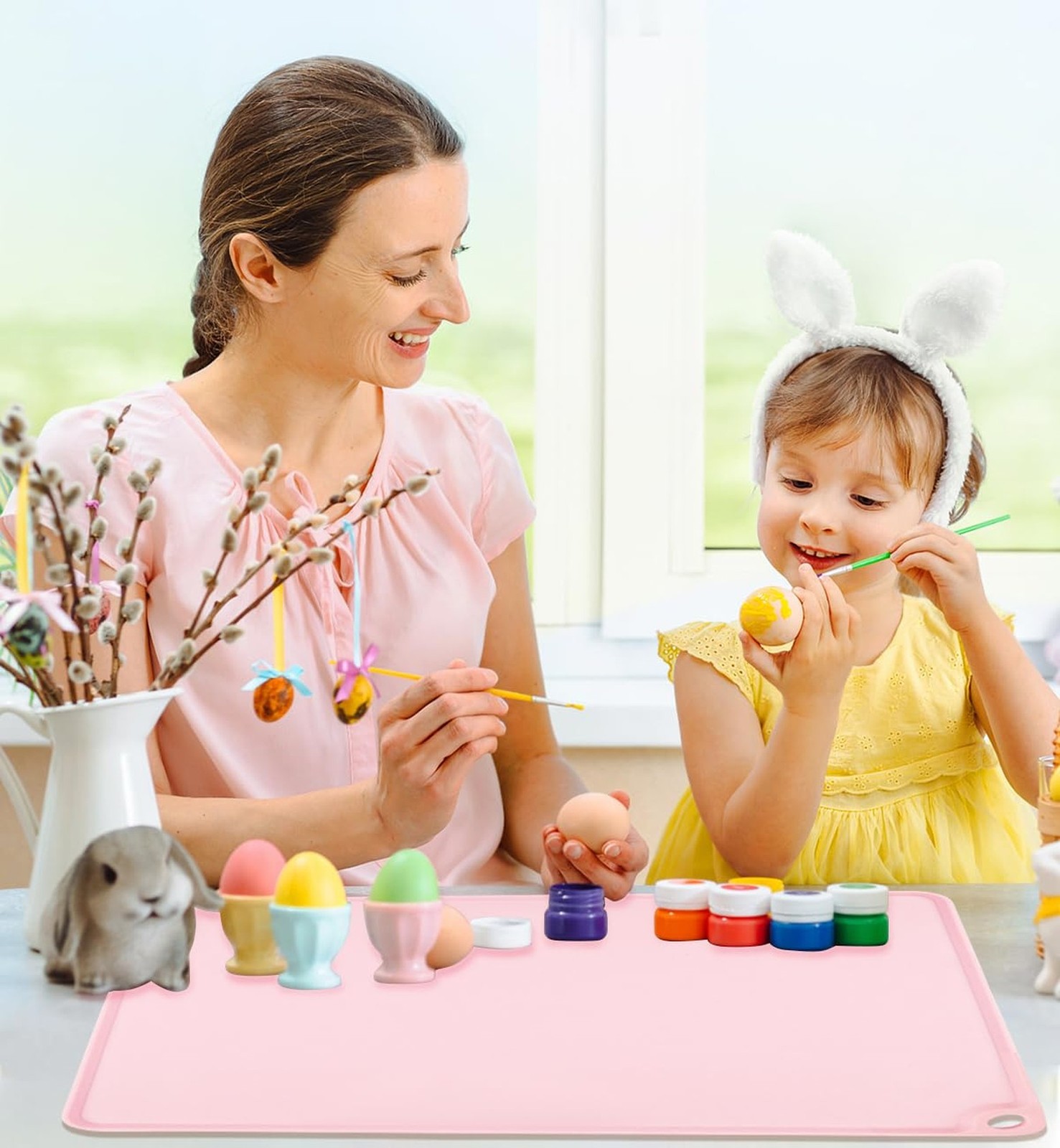 Standard Silicone Mat Pink Baking Mat-Multipurpose Kid Placemat Reusable Kitc...