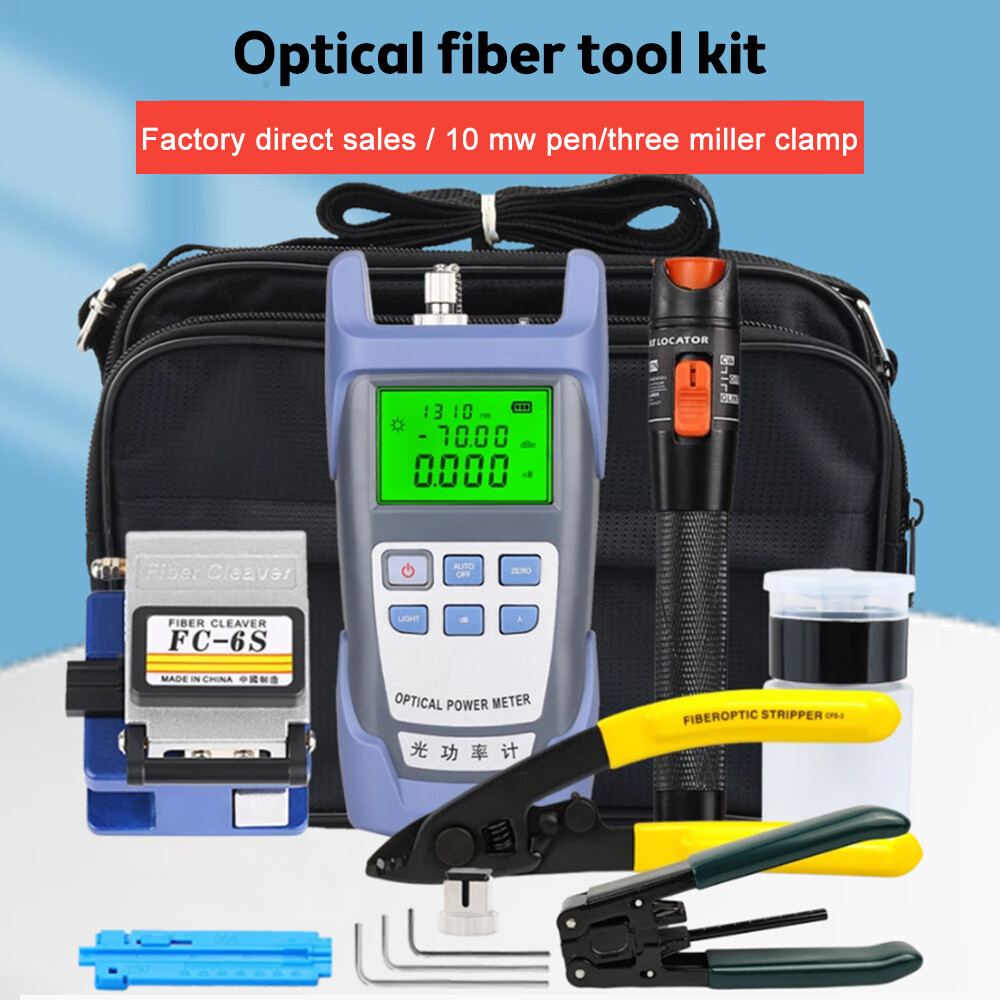 Fiber Optic Tool Kit -70~+10dBm 10mw Optical Power Meter Visual Fault Locator