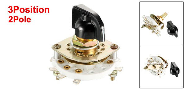 2P3T 2 Pole 3 Throw Single Deck Band Channel Rotary Switch Selector with Knob