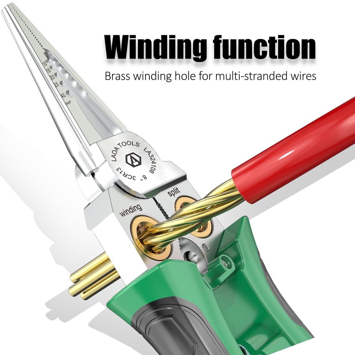 LAOA Wire Strippers Electricity Measurement Function, 8in1 Wire Stripping Pli...