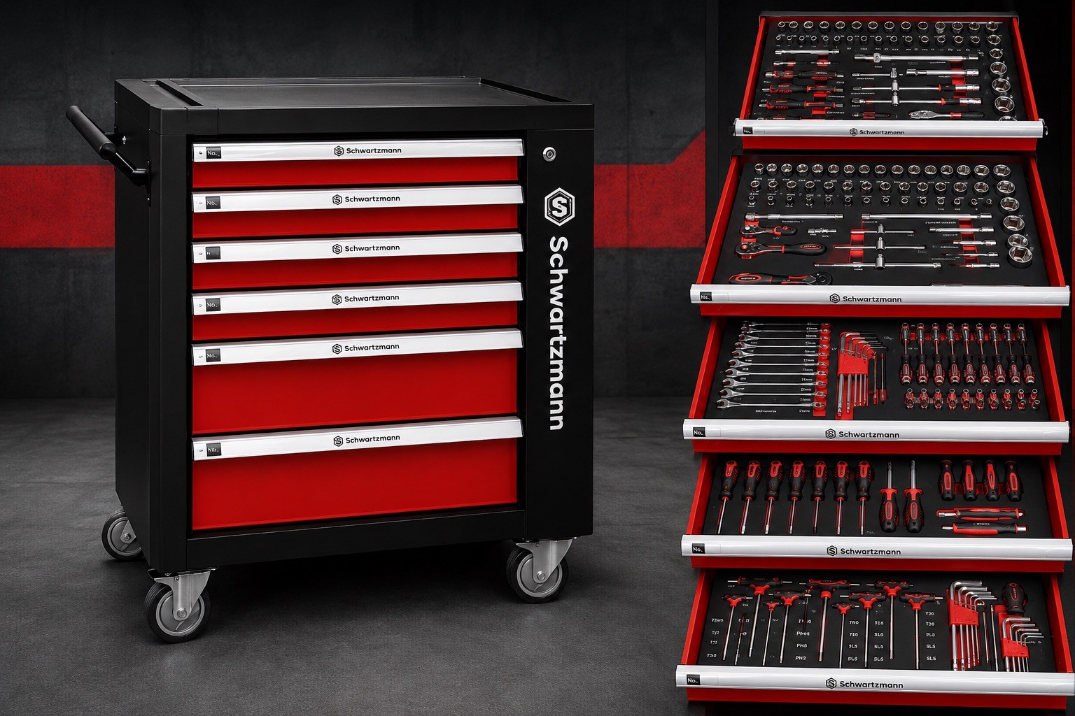 Tool Trolley with Tools Brand NEW Roller Cabinet fully loaded tools Schwartzmann