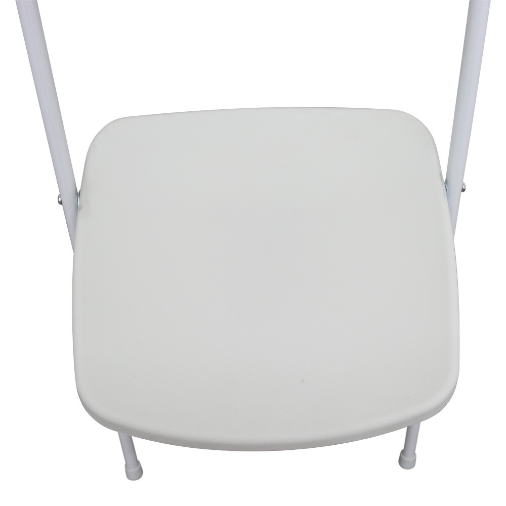 5 Pack White Plastic Commercial Folding Stackable Chairs Plastic + Iron Material