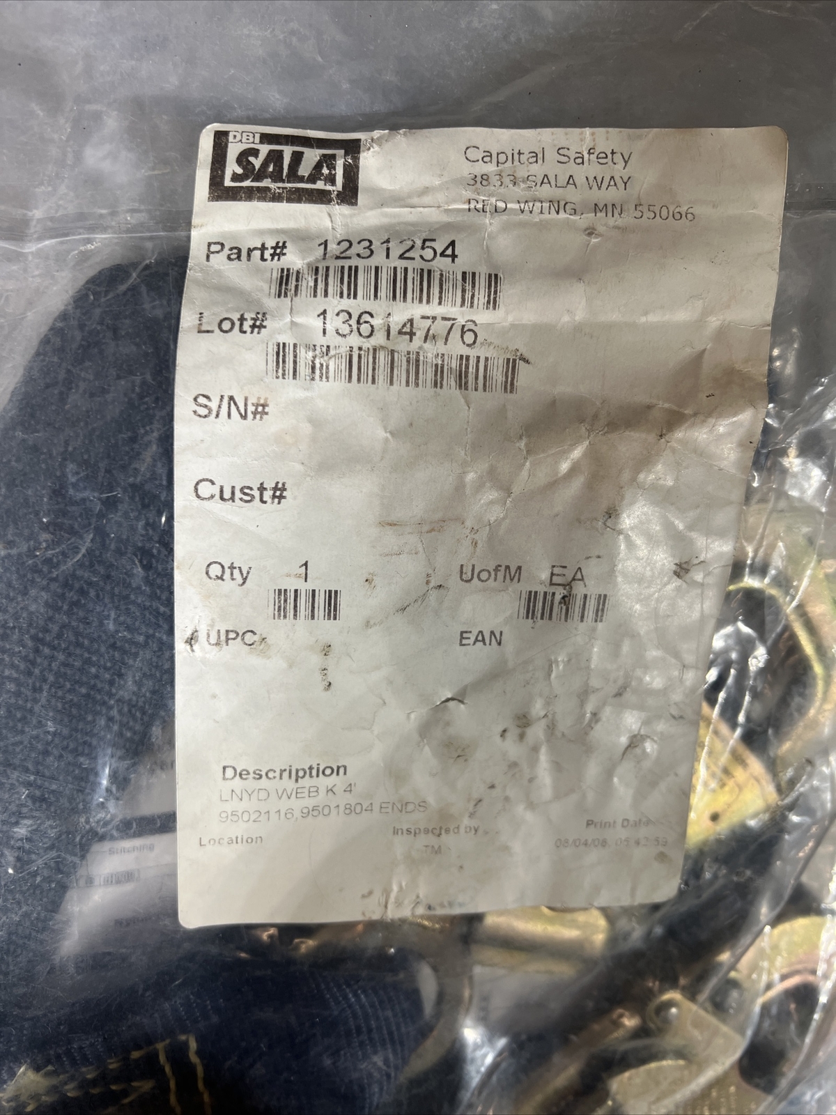 DBI-SALA 1101254 Back and shoulder D-rings, tongue buckle leg straps Nos Surplus