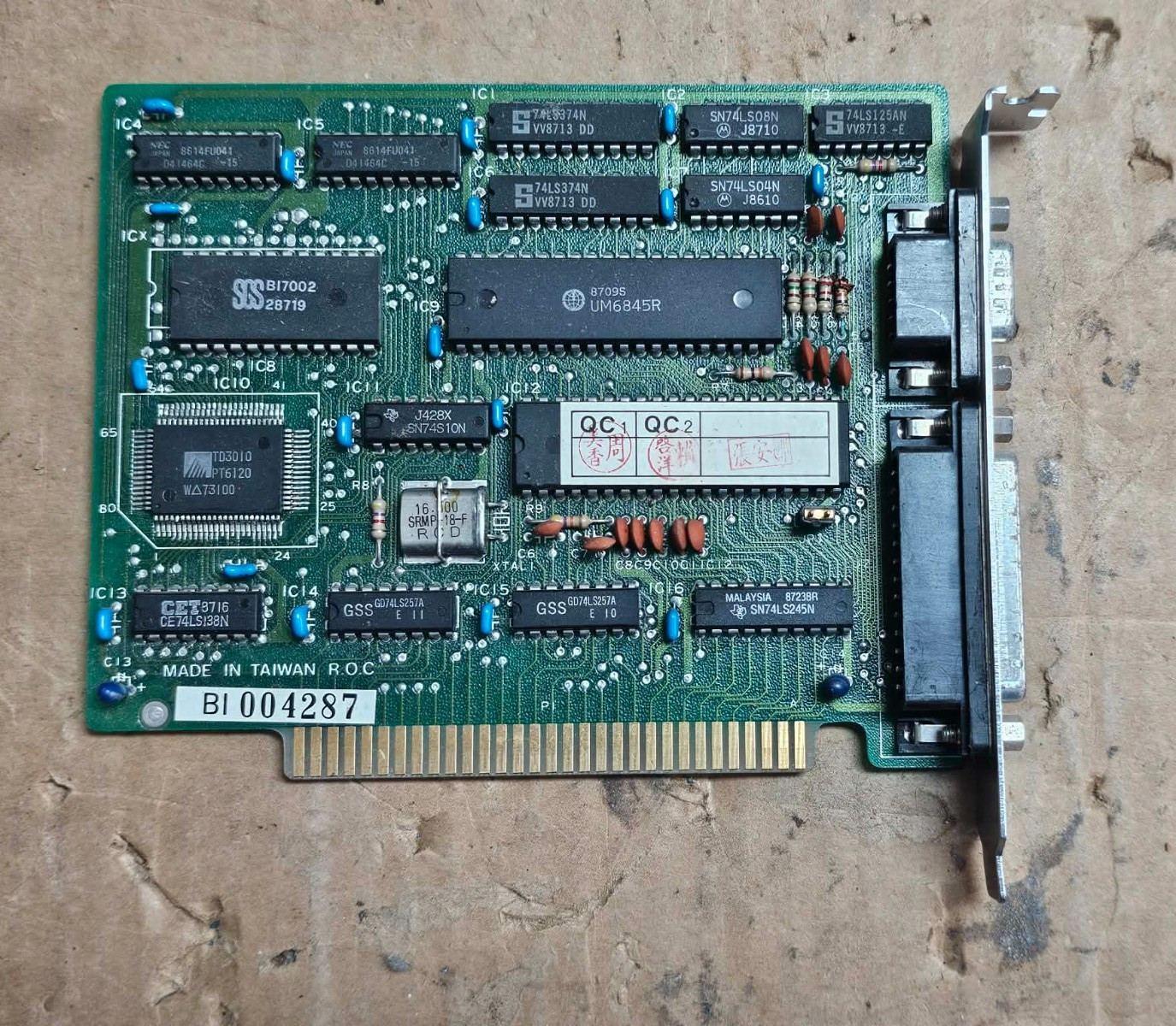 Vintage Retro IBM Tamarack TD3010 8-bit ISA Hercules HGC Monochrome Video Card