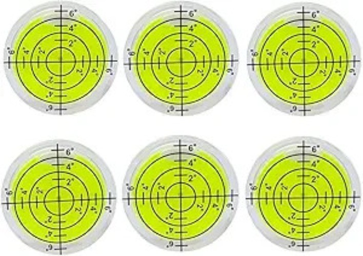 6Pcs Small Circular Bubble Spirit Level Double Sided Adhesive RV Color: Sticky