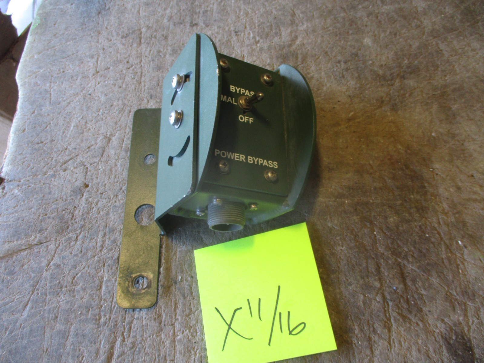 Used Power Bypass Switch w/Bracket, for Military Radio or Commo
