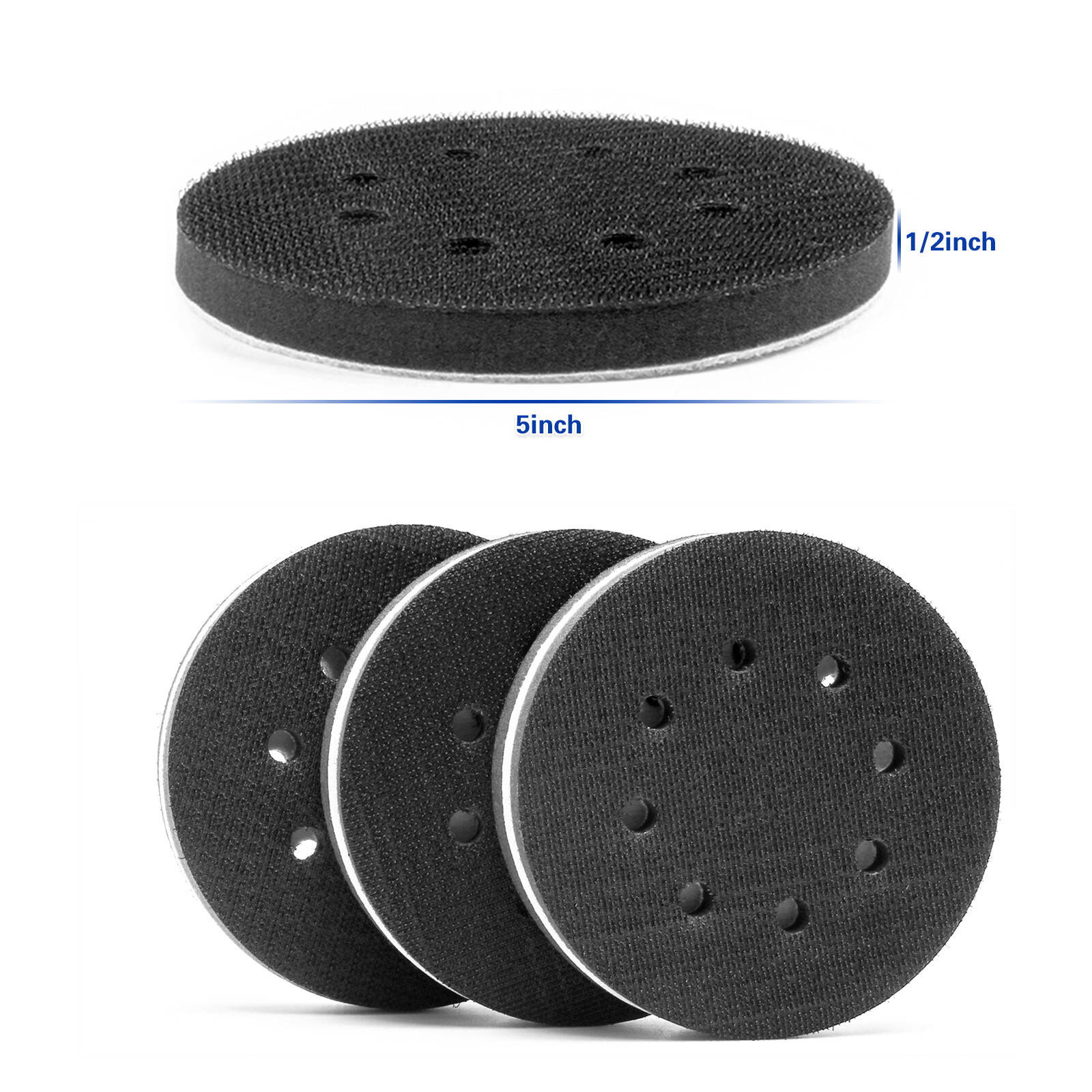 Interface Pads 5 Inch 8 Holes Hook and Loop Sponge Cushion Buffer Backing Pad