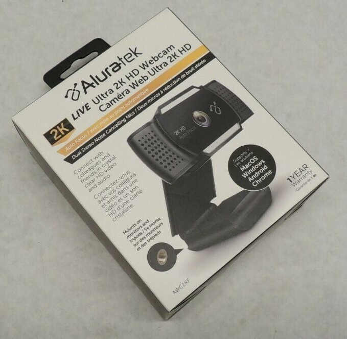 Aluratek - 2K Ultra HD Live Broadcast Webcam - Black Model:AWC2KF