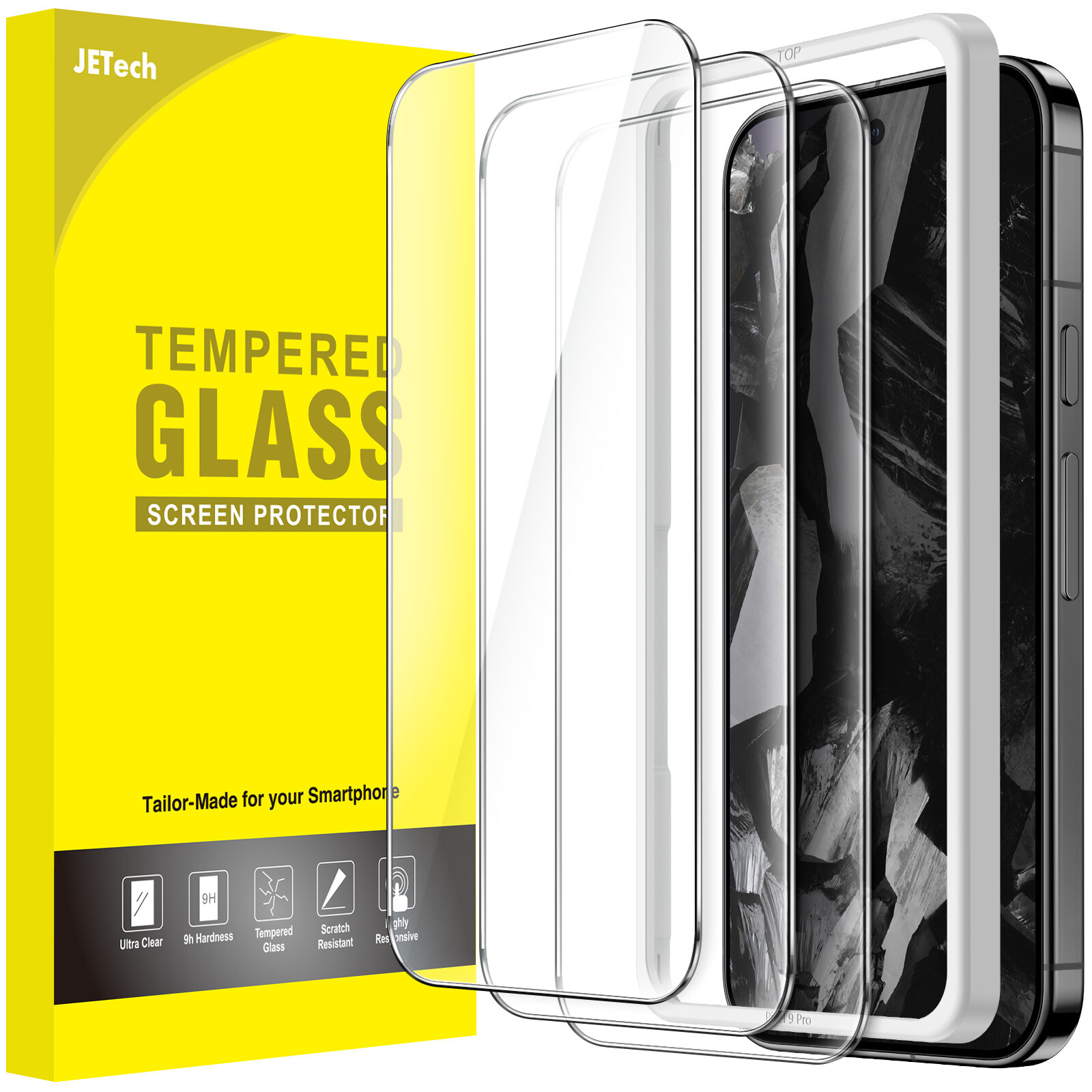 JETech Screen Protector for Google Pixel 9 / Pixel 9 Pro, Pixel 9 Pro XL, 3-Pack