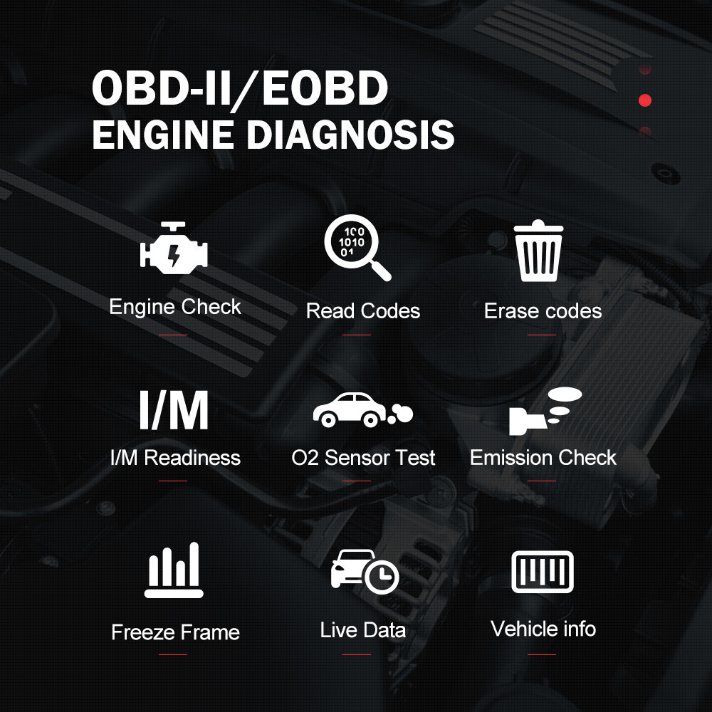 Automotive Scanner OBD2 Code Reader Engine Warning Light Reset Diagnostic Tool