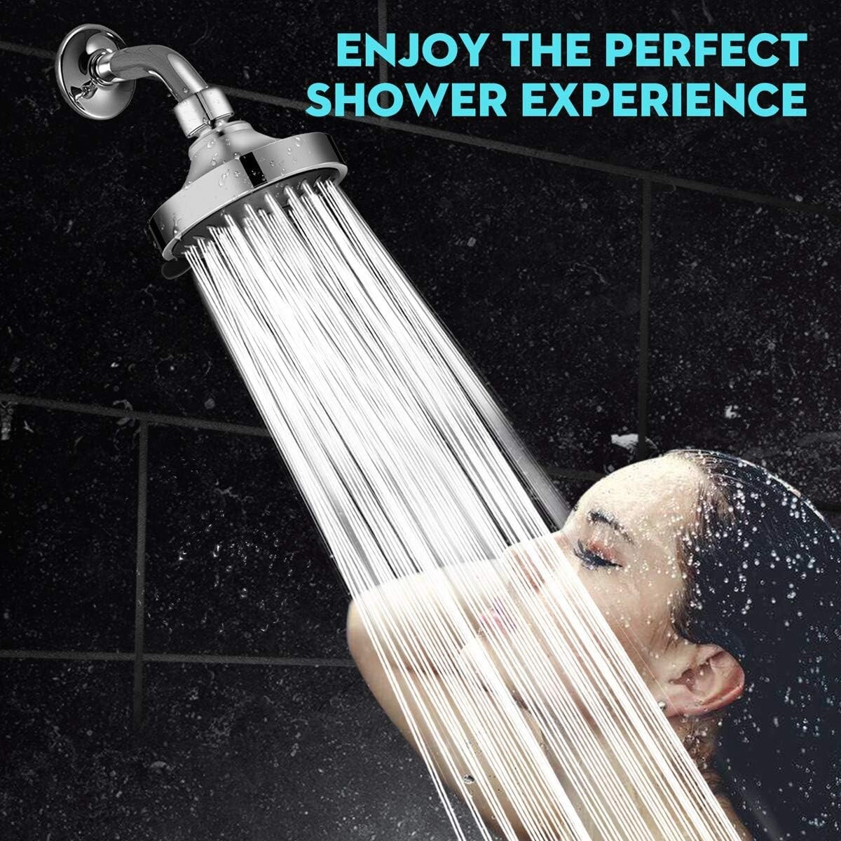 Cabezal De Ducha Fijo De Alta Presion Acero Inoxidable Ajustable Para Baño 4in,,