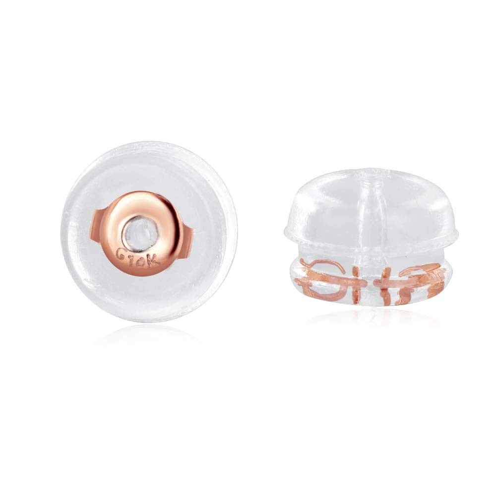 14K Rose Gold Earring Backs Silicone Secure Replacements