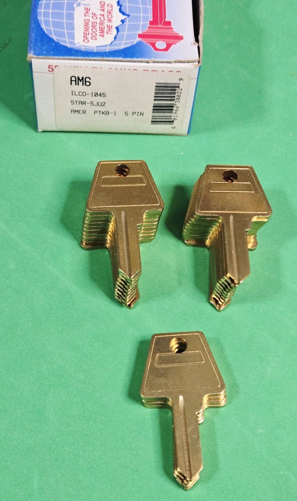 ILCO-1045 AM6 American 5-Pin Key Blanks PTKB-1 Lot of 24