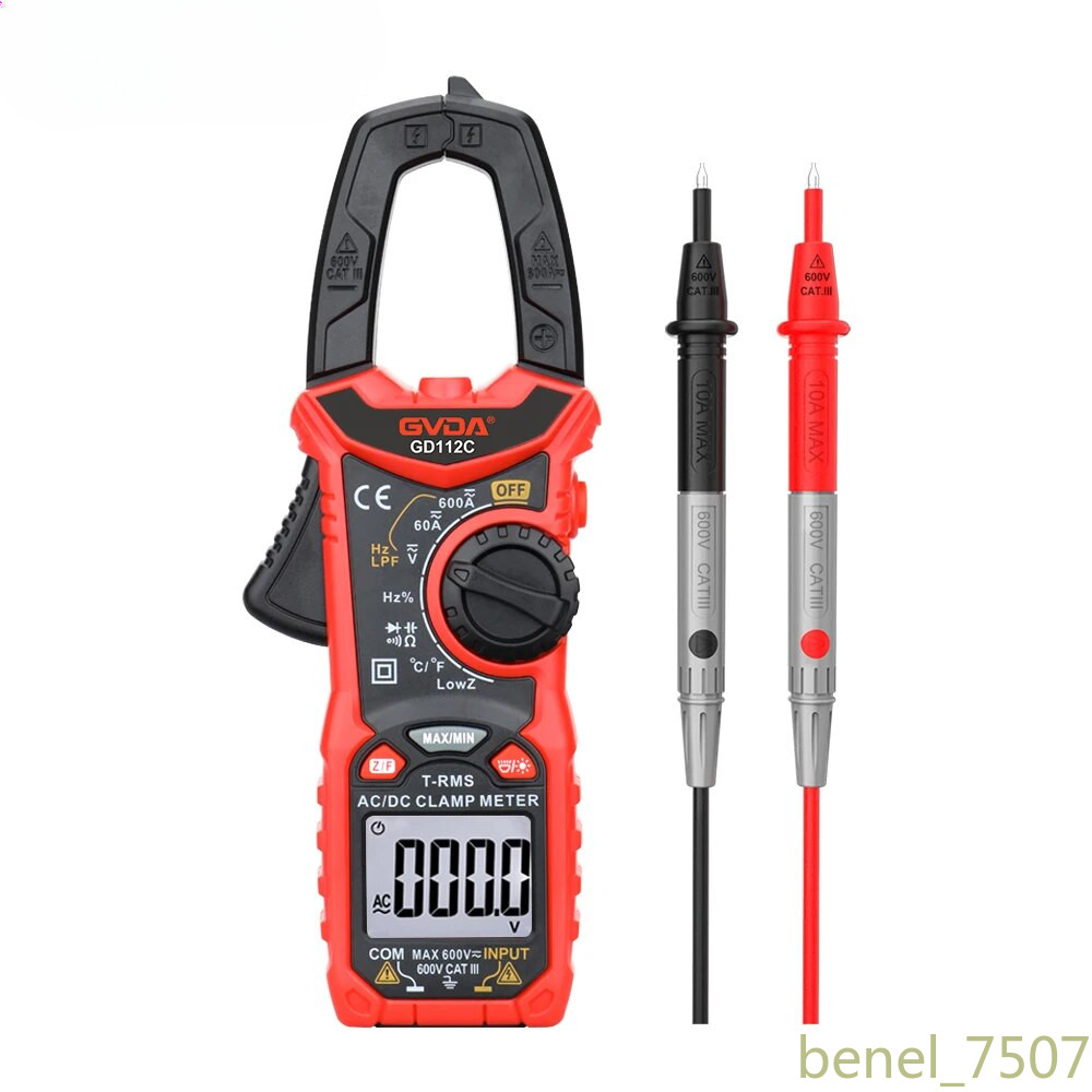 Digital Clamp Meter AC DC Current Capacitance Ohm Hz Temperature Voltage Tester